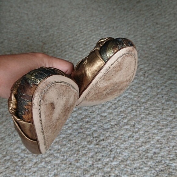 Miu Miu Leather Ballet Flats Gold & Metallic size 8.5 - Picture 9 of 11